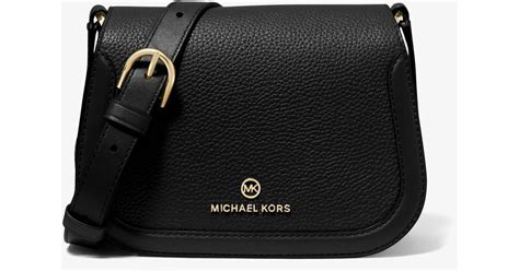 michael kors black pebbled leather bag|Michael Kors pebble leather crossbody.